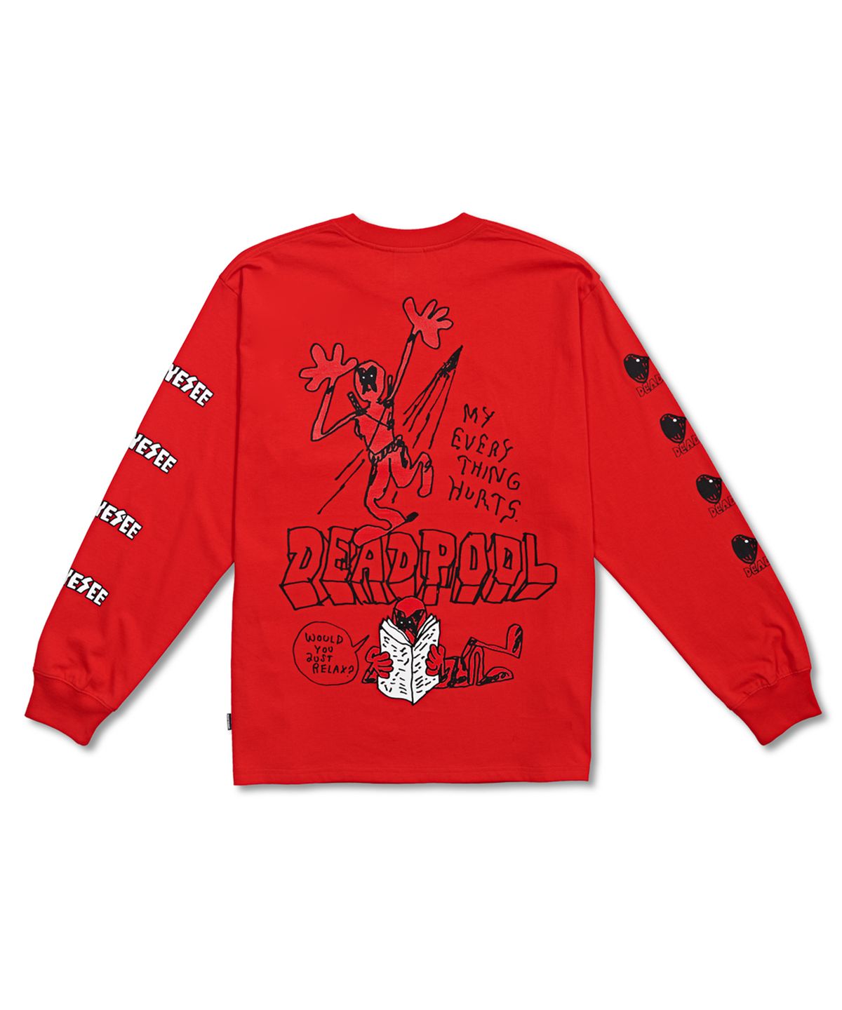 예스아이씨(YESEYESEE) Y.E.S x Deadpool Long sleeve Red