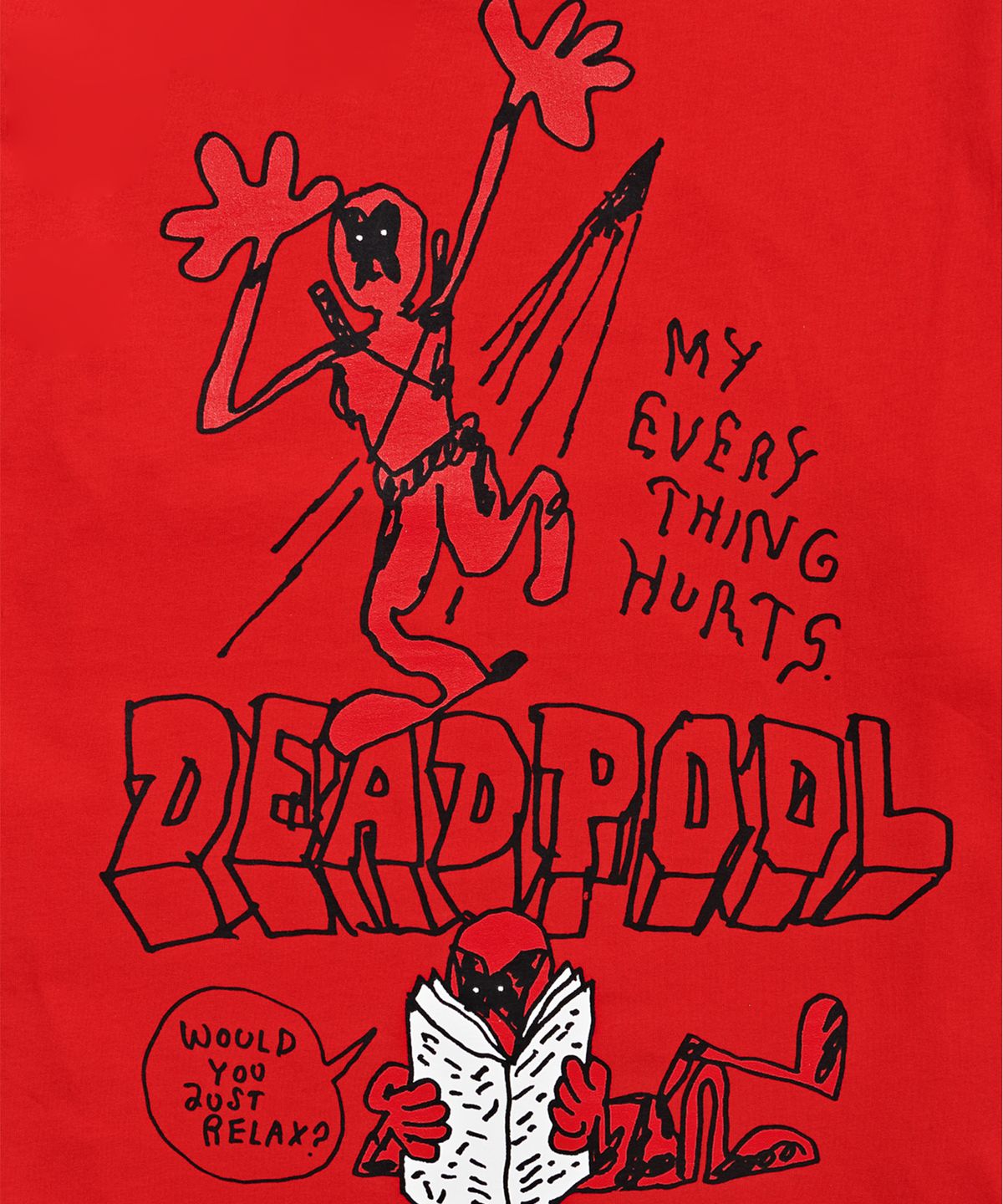 예스아이씨(YESEYESEE) Y.E.S x Deadpool Long sleeve Red