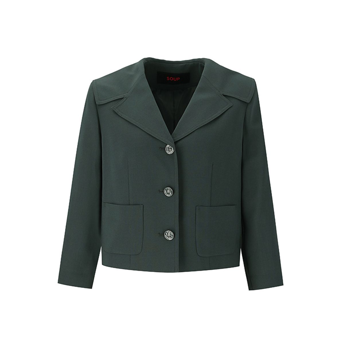 숲(SOUP) 세미 싱글 칼라 변형 크롭 재킷(SZ4JK86)