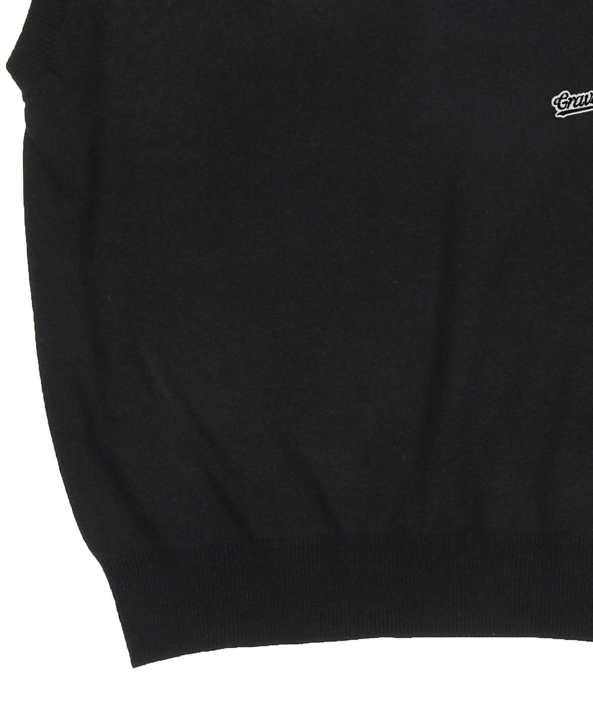 그레이버(GRAVER) [UNISEX]베이스볼 블랙로고 자수 니트 베스트_블랙