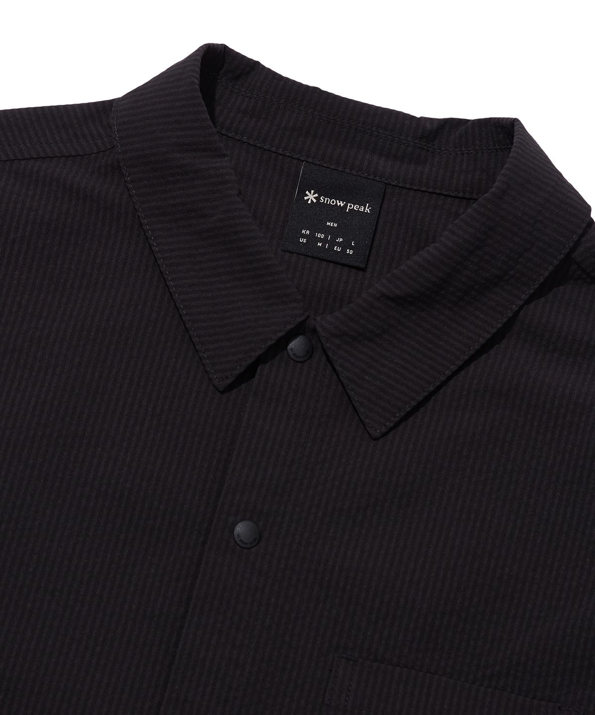 스노우피크 어패럴(SNOWPEAK APPAREL) 시어서커 반팔 셔츠 Dark Charcoal (S23MMFSH18)