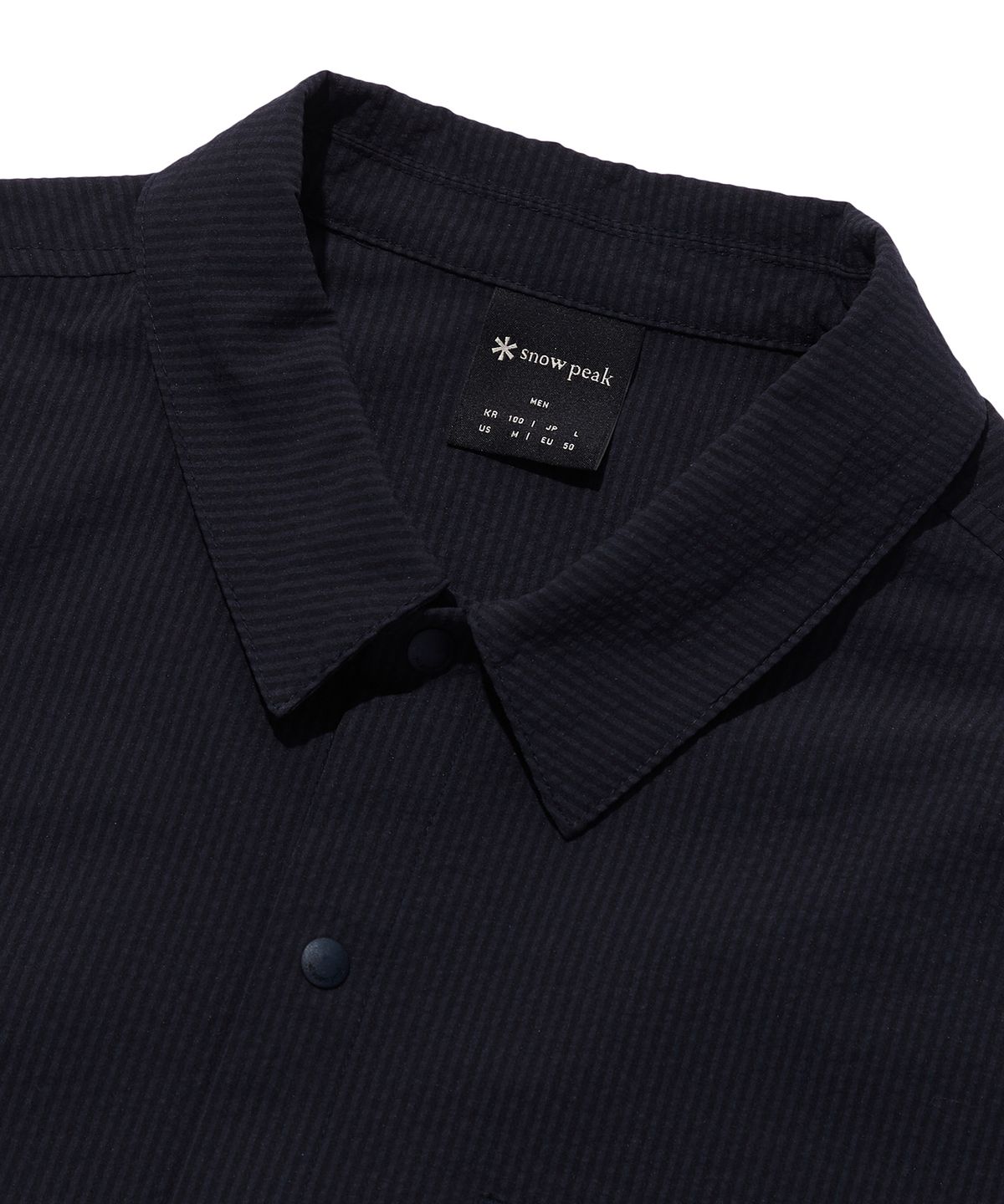 스노우피크 어패럴(SNOWPEAK APPAREL) 시어서커 반팔 셔츠 Dark Navy (S23MMFSH18)