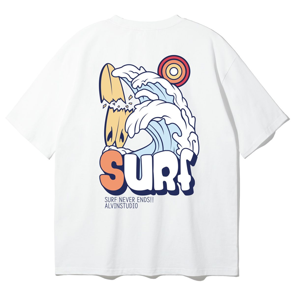 앨빈클로(ALVINCLO) 브로큰 보드 SURF 웨이브 오버핏 반팔티 AST4975 (3 COLOR)