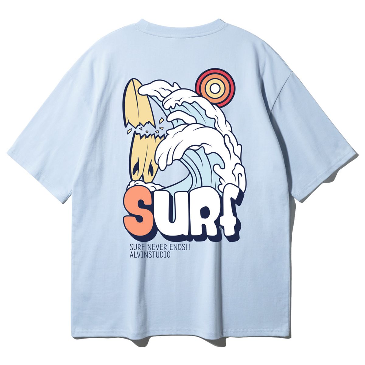앨빈클로(ALVINCLO) 브로큰 보드 SURF 웨이브 오버핏 반팔티 AST4975 (3 COLOR)
