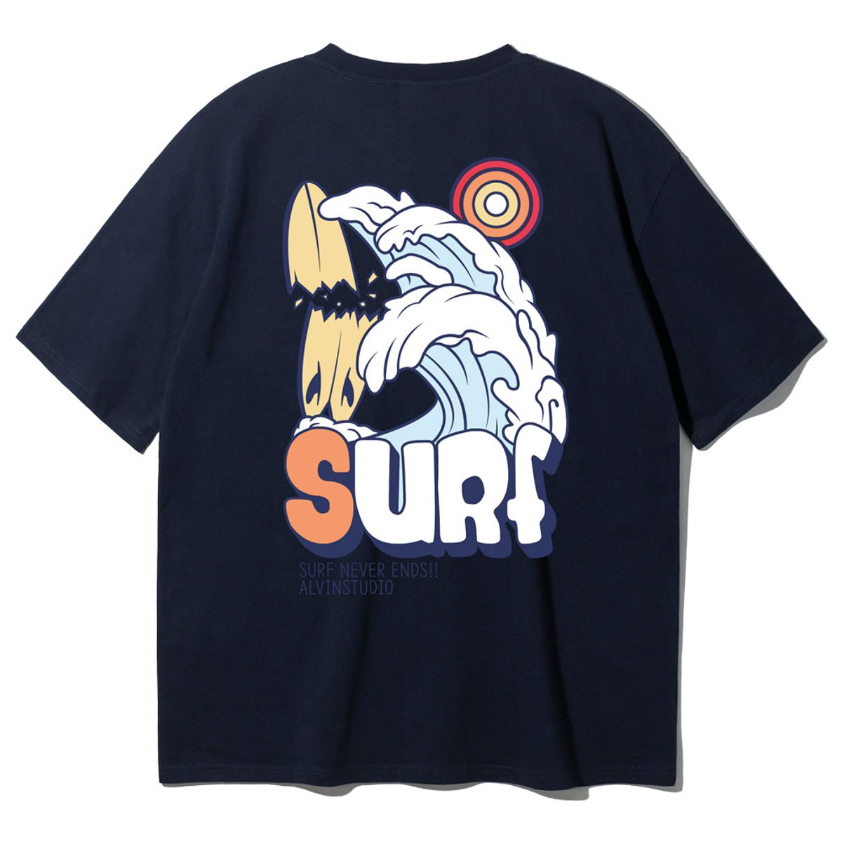 앨빈클로(ALVINCLO) 브로큰 보드 SURF 웨이브 오버핏 반팔티 AST4975 (3 COLOR)