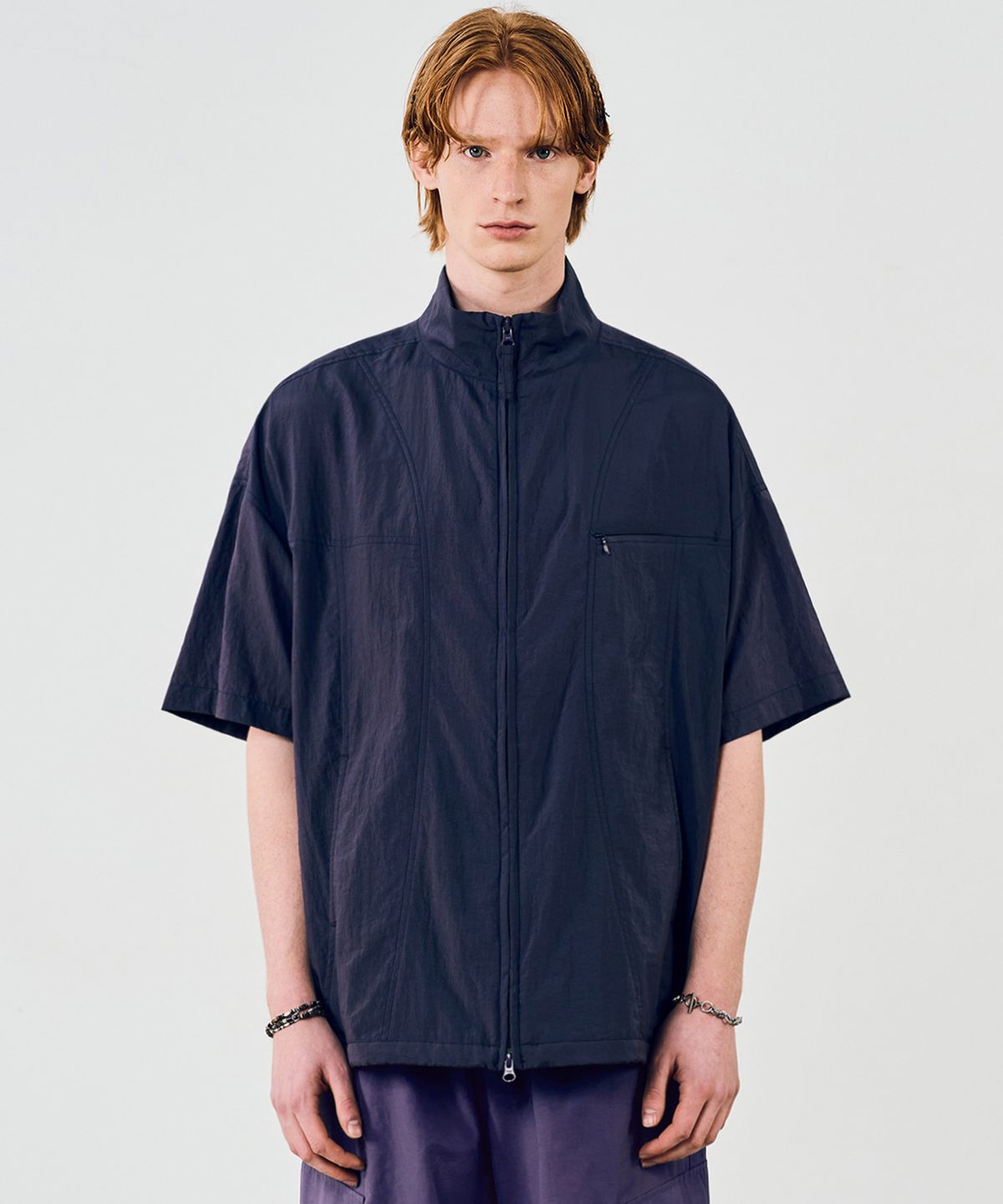 비바스튜디오(VIVASTUDIO) CURVED NYLON HALF JACKET [PURPLE]