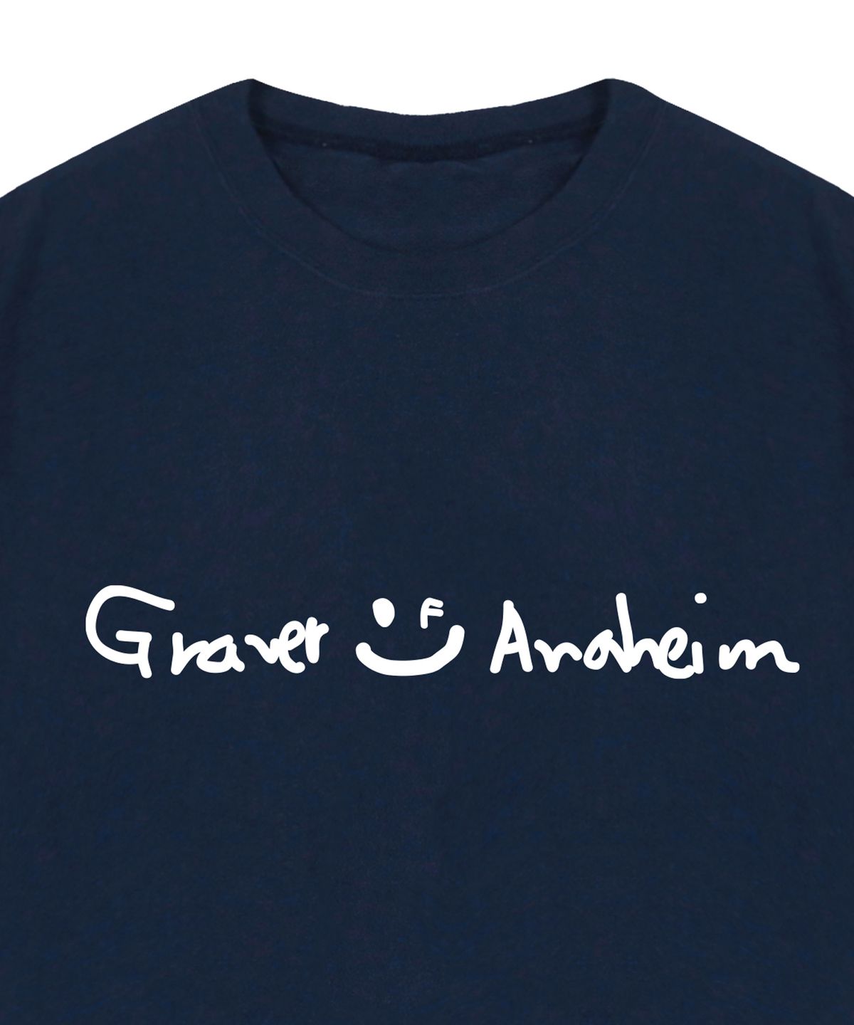 그레이버(GRAVER) [UNISEX]드로잉 로고 드로잉스마일 반팔티_네이비