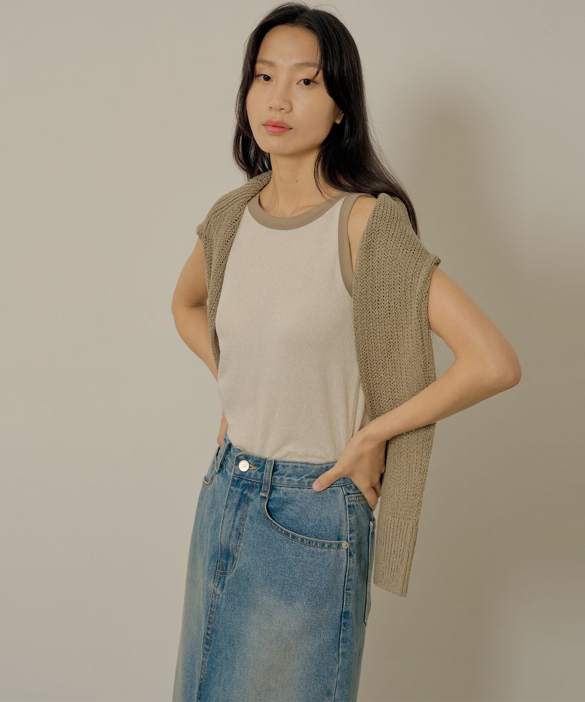 네벨에브리웨어(NEBELEVERYWEAR) Combi sleeveless_ivory