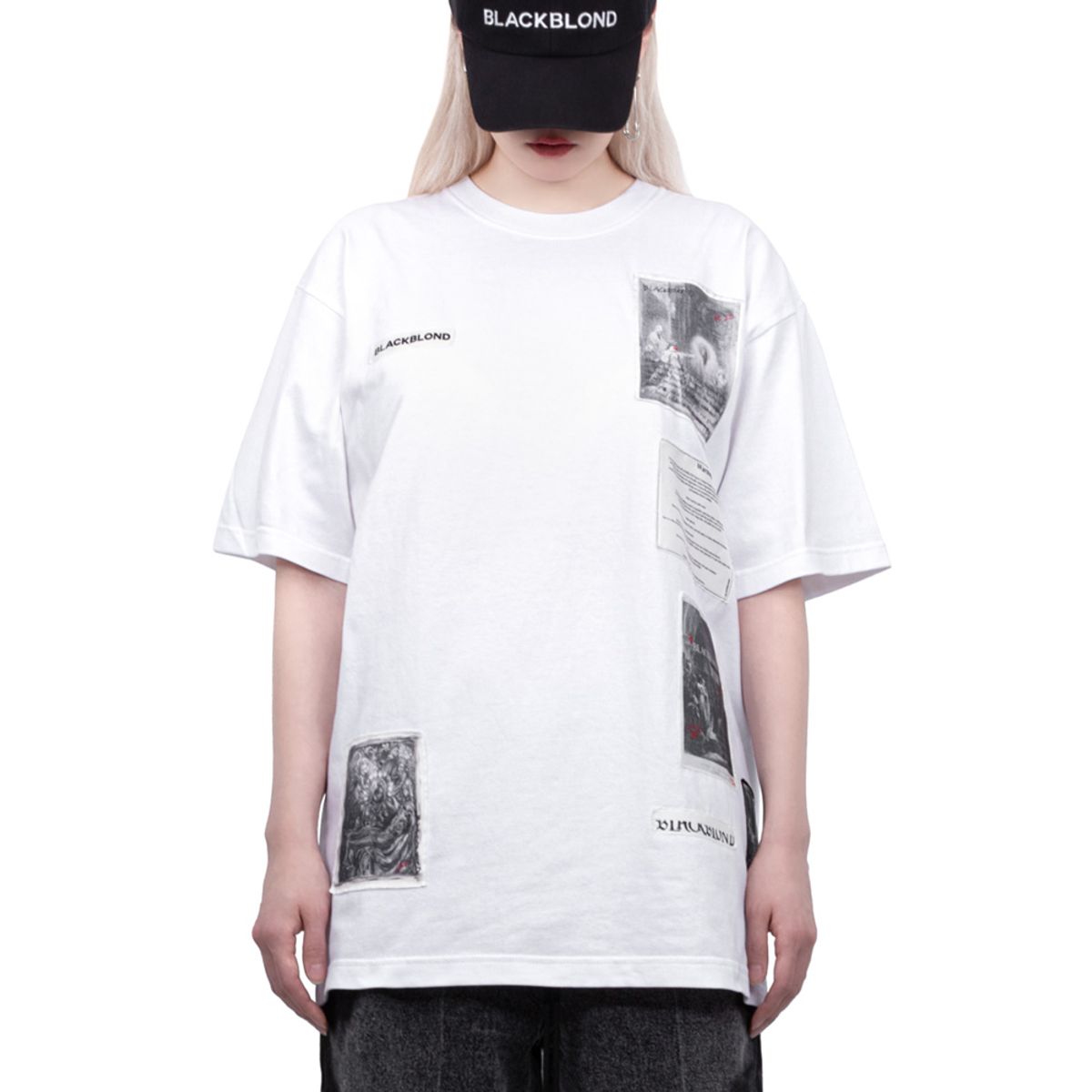 블랙블론드(BLACKBLOND) 비비디 르네상스 패치 티셔츠 (화이트)
