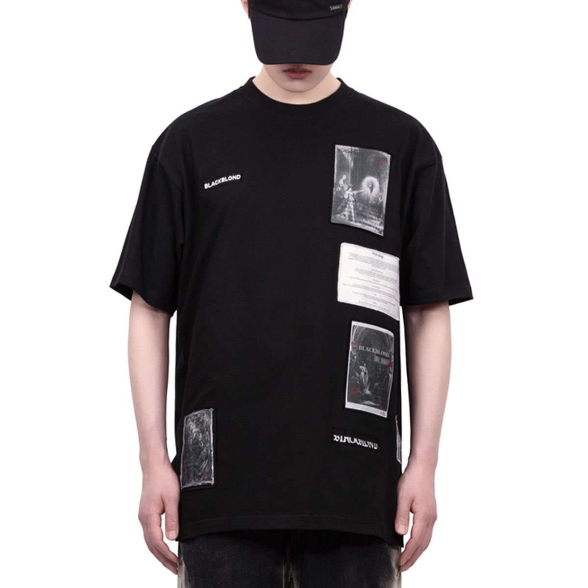 블랙블론드(BLACKBLOND) 비비디 르네상스 패치 티셔츠 (블랙)