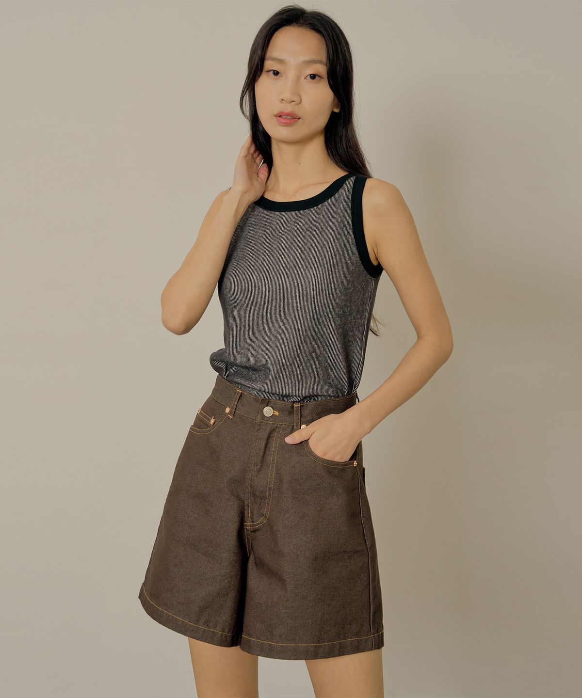 네벨에브리웨어(NEBELEVERYWEAR) Combi sleeveless_charcoal