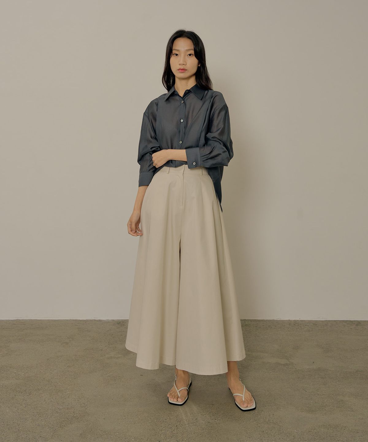 네벨에브리웨어(NEBELEVERYWEAR) Tencel soft shirt_charcoal