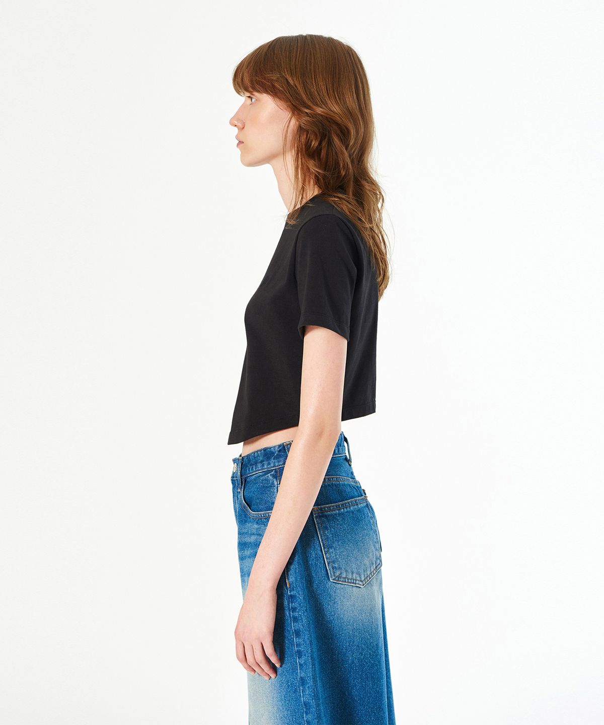 다이애그널(DIAGONAL) RECYCLED ROUND FRONT TEE (black)