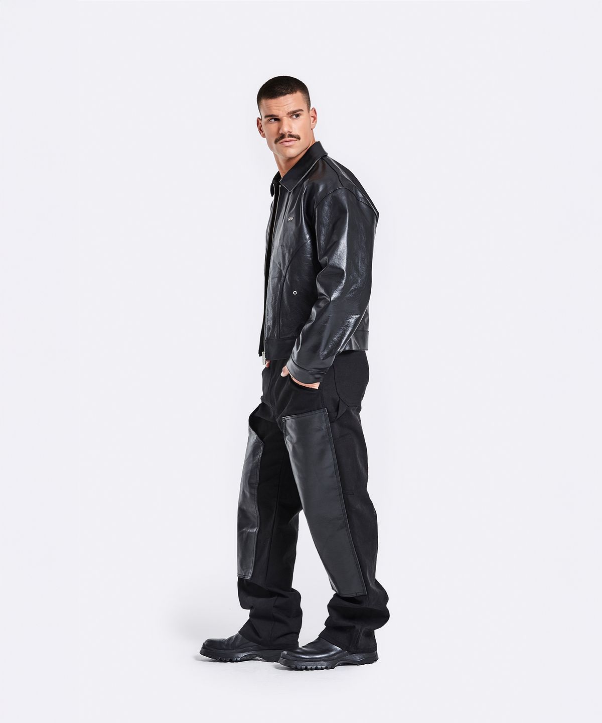 51퍼센트(51PERCENT) Bulky Leather Jacket - Black
