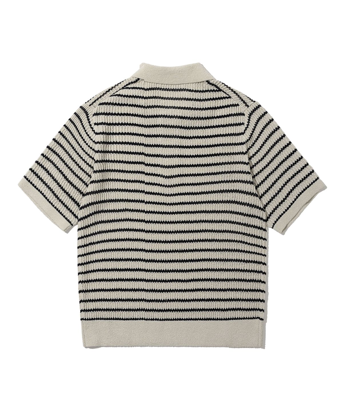 인템포무드(INTEMPOMOOD) 허니비 스트라이프 칼라 니트웨어_베이지