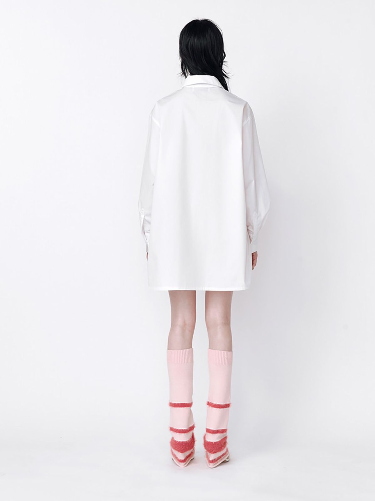 민더리(MEENDERI) MIXED STRIPE LEG WARMER - PINK