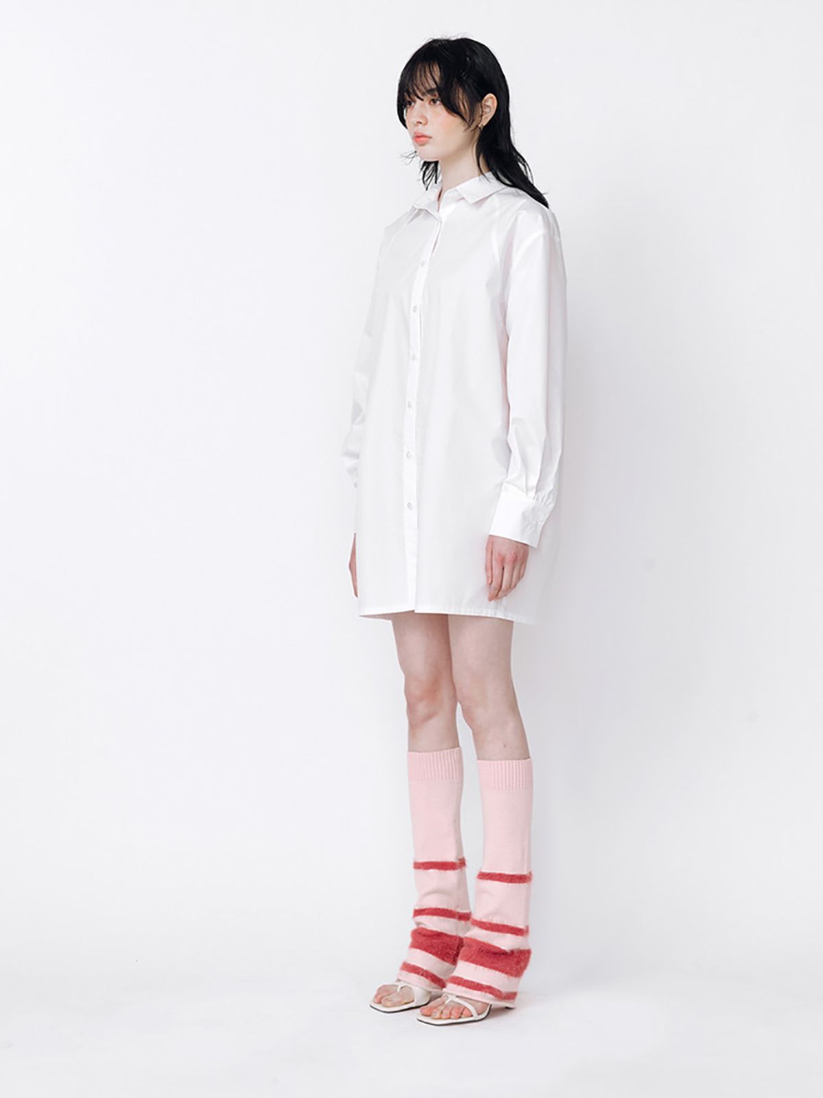 민더리(MEENDERI) MIXED STRIPE LEG WARMER - PINK