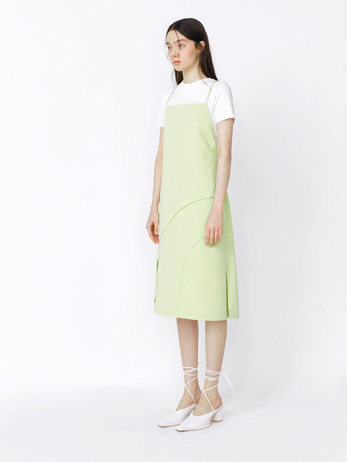 민더리(MEENDERI) BACKLESS STRAP DRESS - YELLOW GREEN