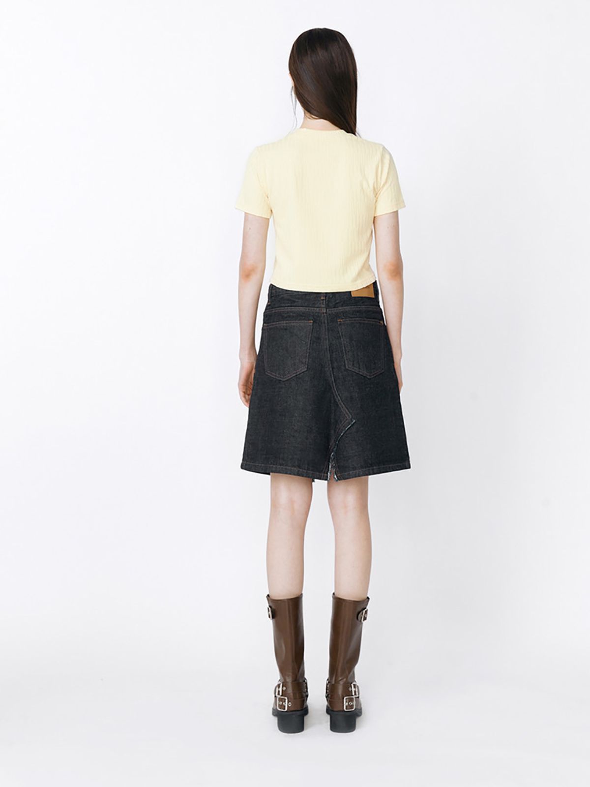 민더리(MEENDERI) BASIC PATTERN T-SHIRT - YELLOW
