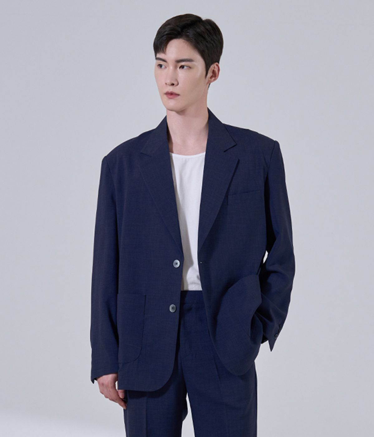 효지(HYOJI) [여름] 커스터마이징 세미오버 핏 수트 블레이저 (4컬러)