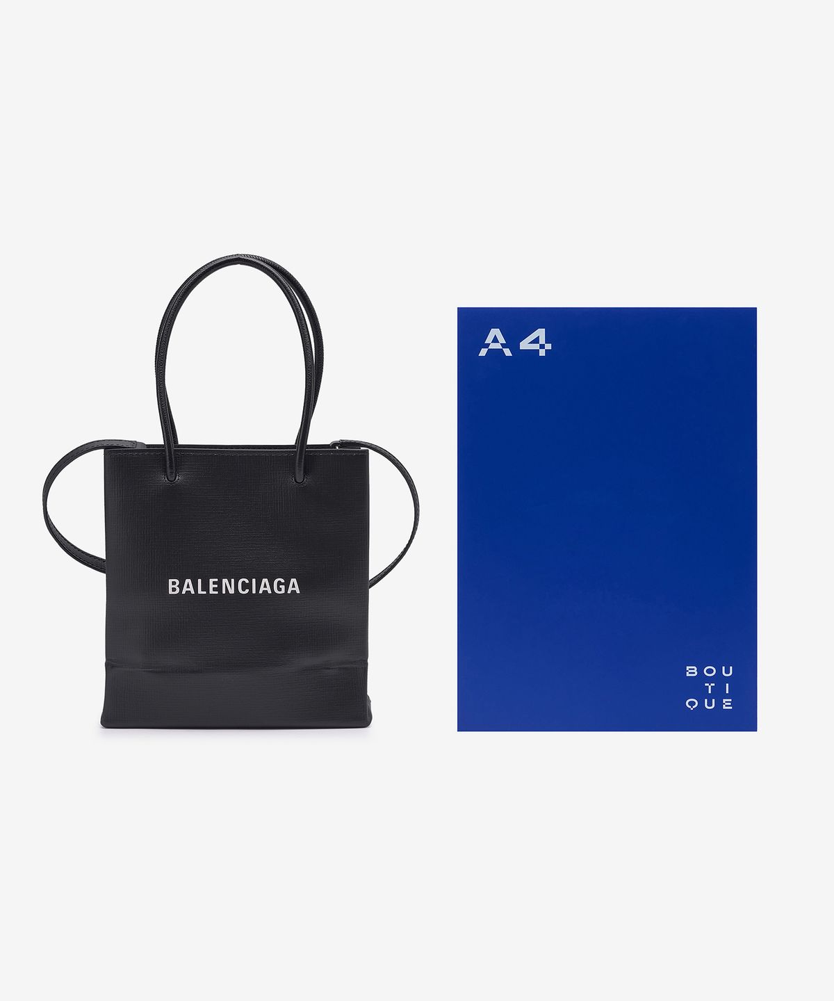 발렌시아가(BALENCIAGA) 노스 사우스 로고 토트백 - 블랙 / 5978580AI2N1000