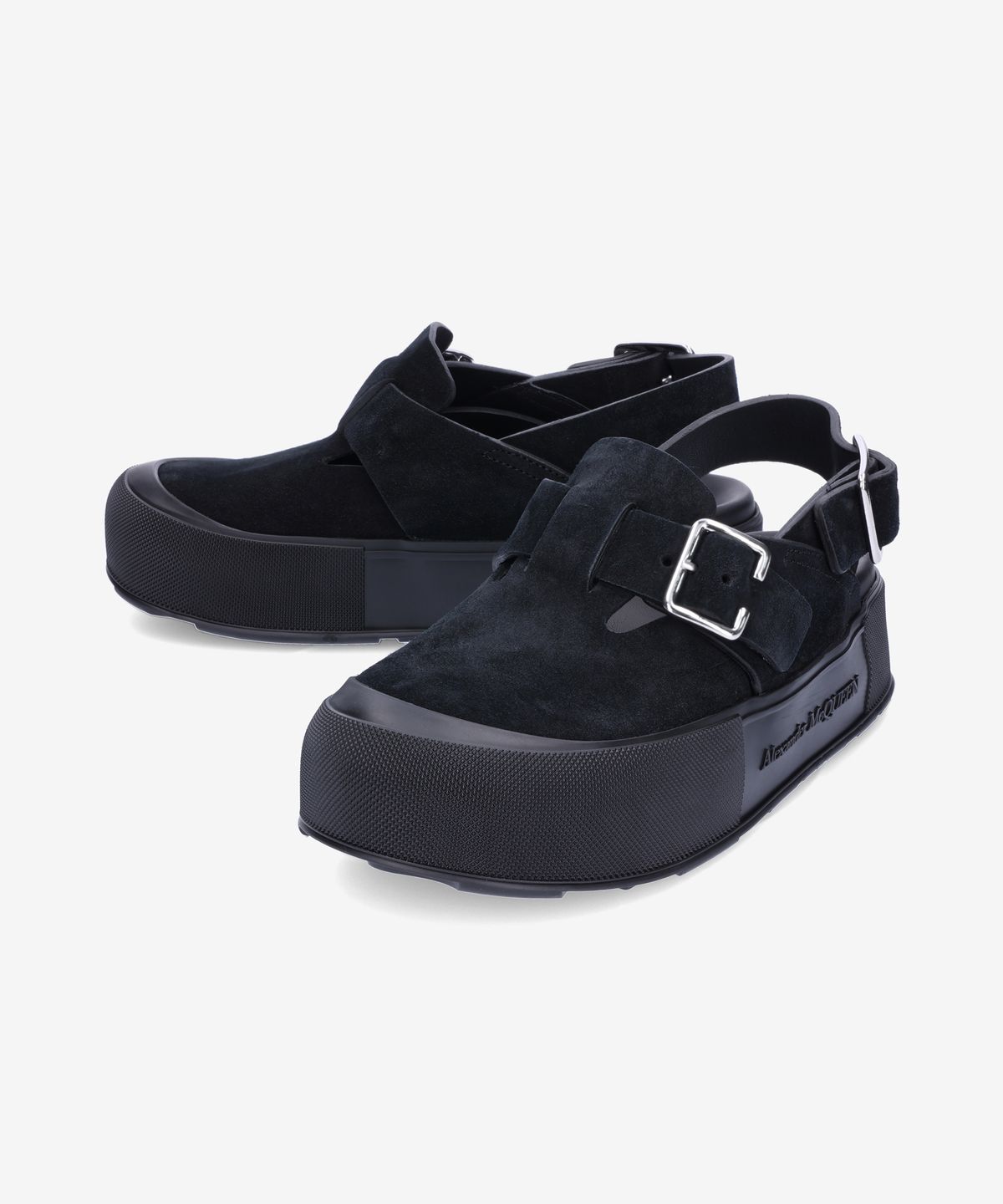 알렉산더 맥퀸(ALEXANDER McQUEEN) 마운트 슬릭 샌들 - 블랙 / 735803WHXK51081
