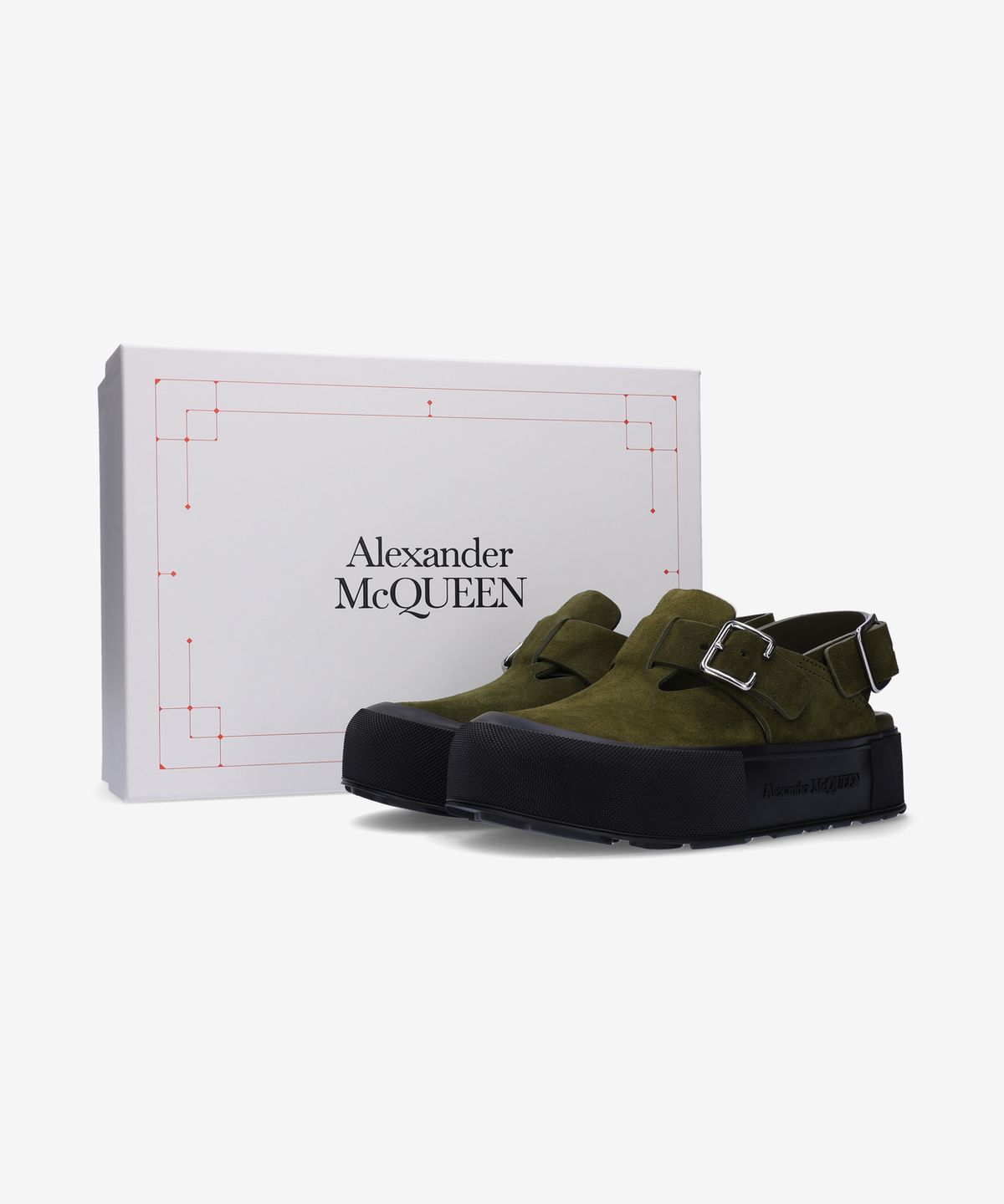 알렉산더 맥퀸(ALEXANDER McQUEEN) 마운트 슬릭 샌들 - 그린 / 735803WHXK53327