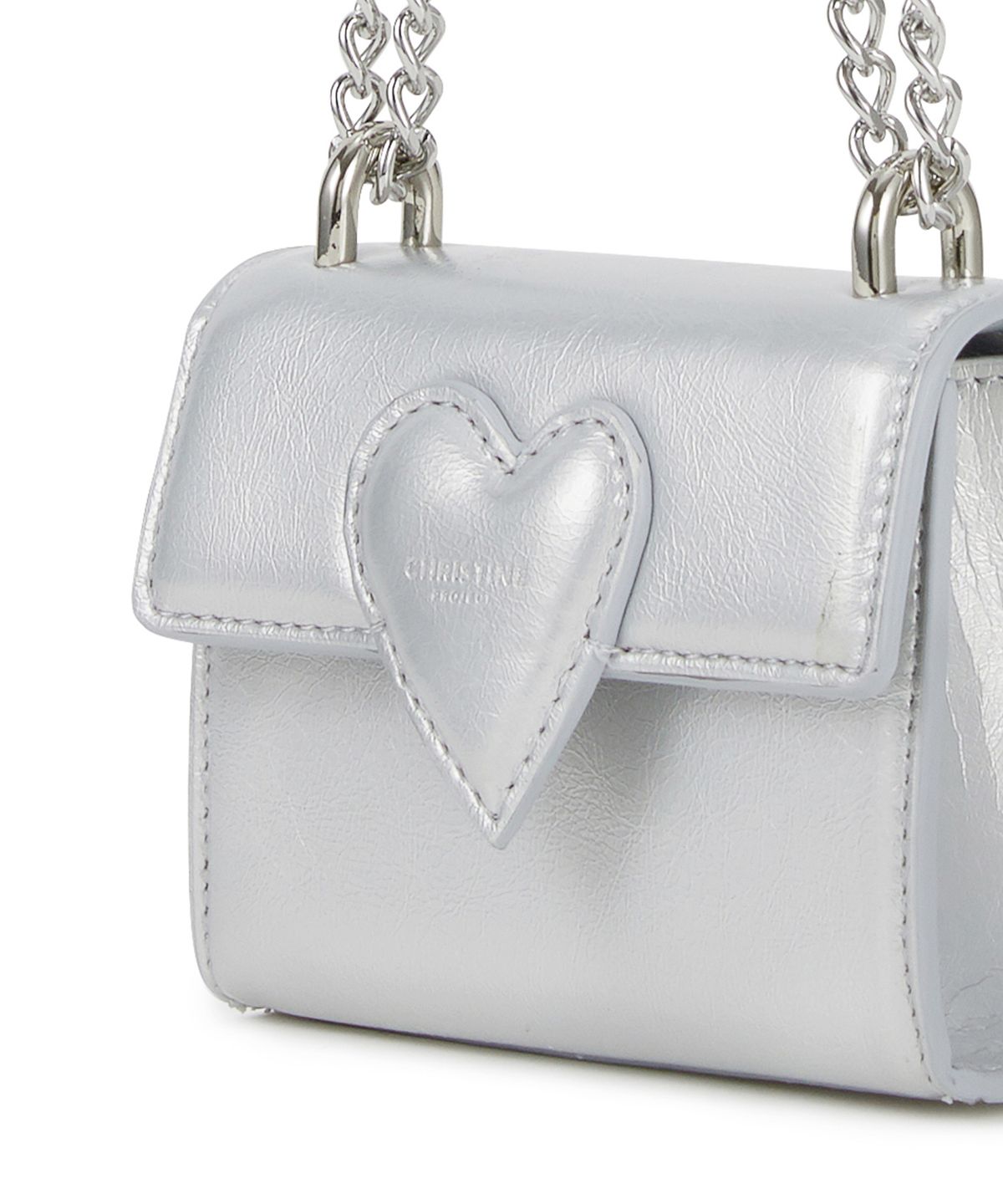 크리스틴프로젝트(CHRISTINE PROJECT) TWIST HEART MICRO BAG(SILVER GLASS)