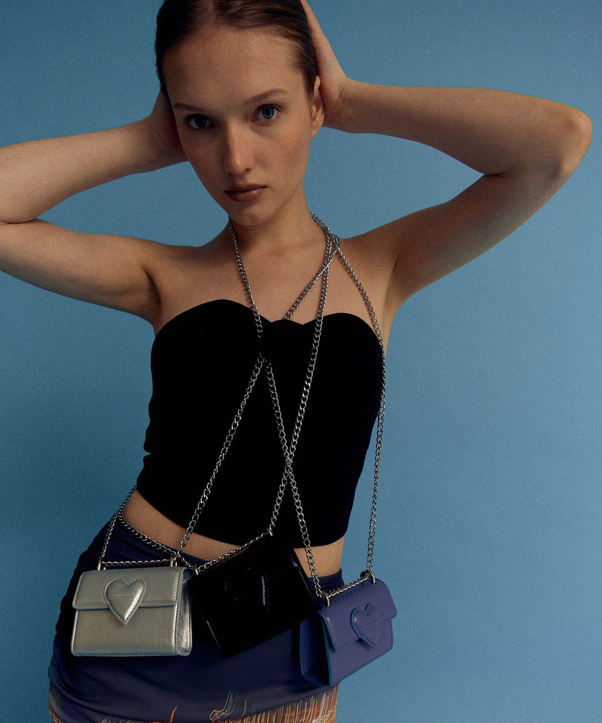 크리스틴프로젝트(CHRISTINE PROJECT) TWIST HEART MICRO BAG(BLUE SLUSH)