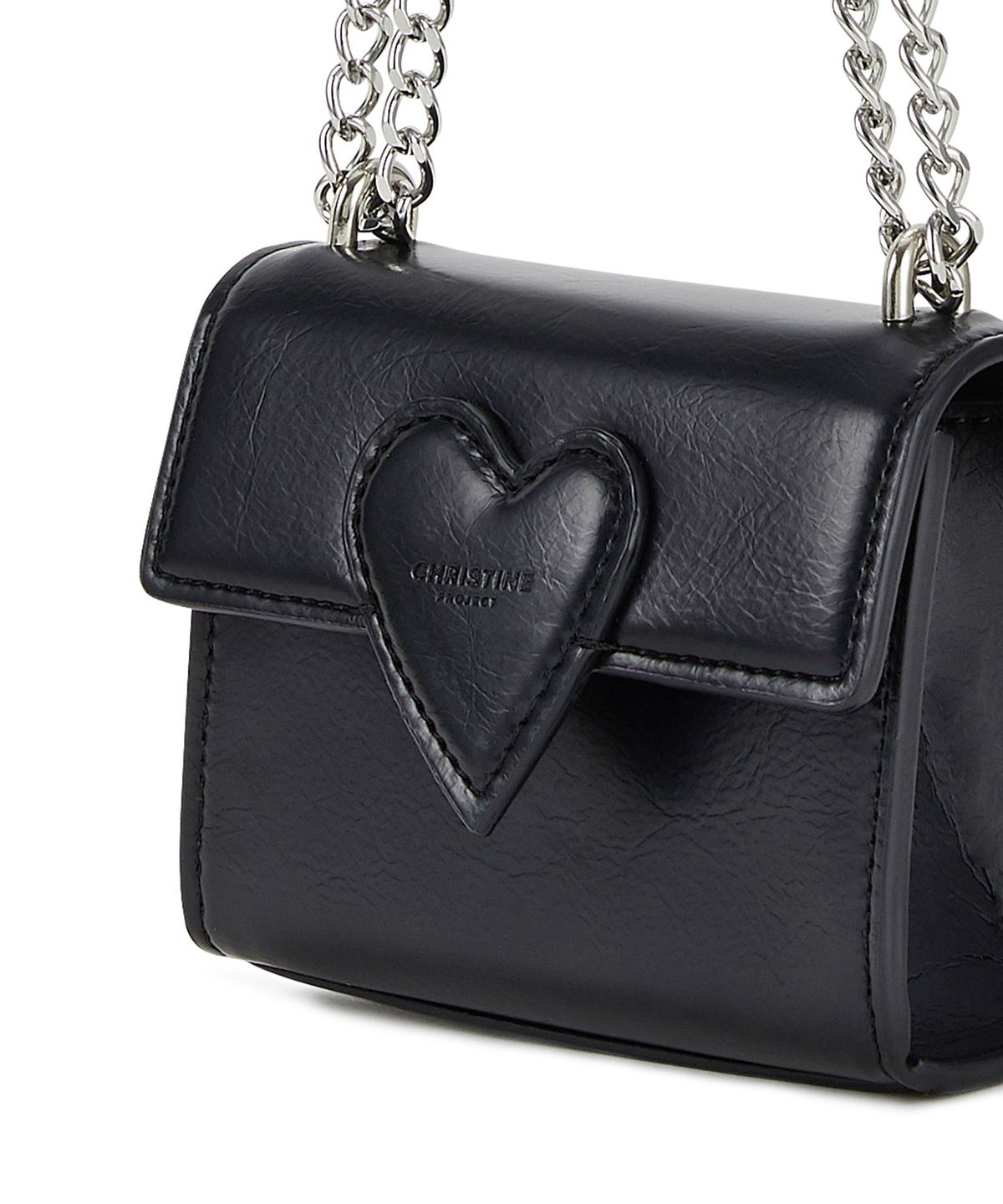 크리스틴프로젝트(CHRISTINE PROJECT) TWIST HEART MICRO BAG(BLACK PEPPER)