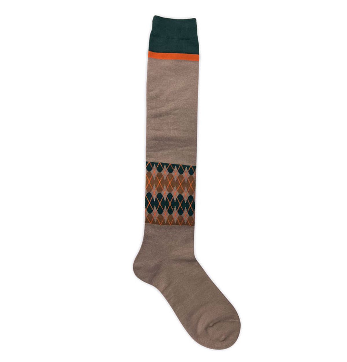 로맨틱타이거(ROMANTIC TIGER) Argyle Block Knee Socks