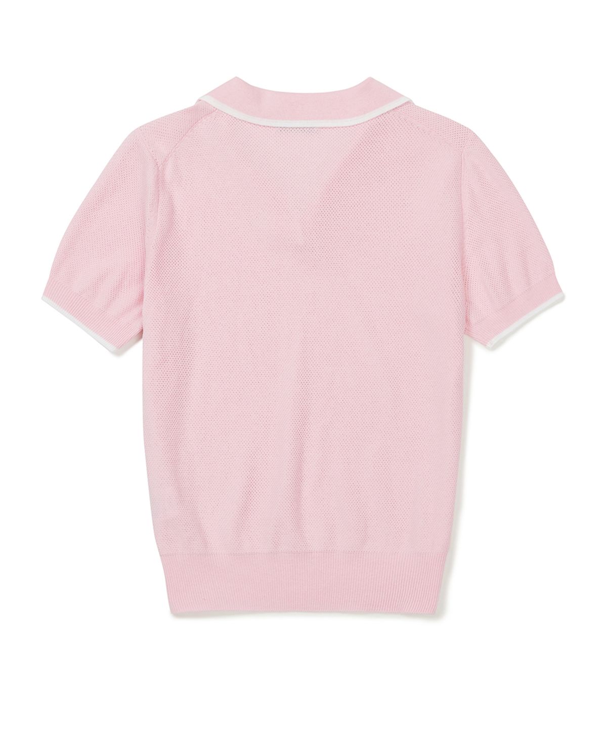 클로브(CLOVE) [23SS clove] Logo Open Collar Knit (Pink)