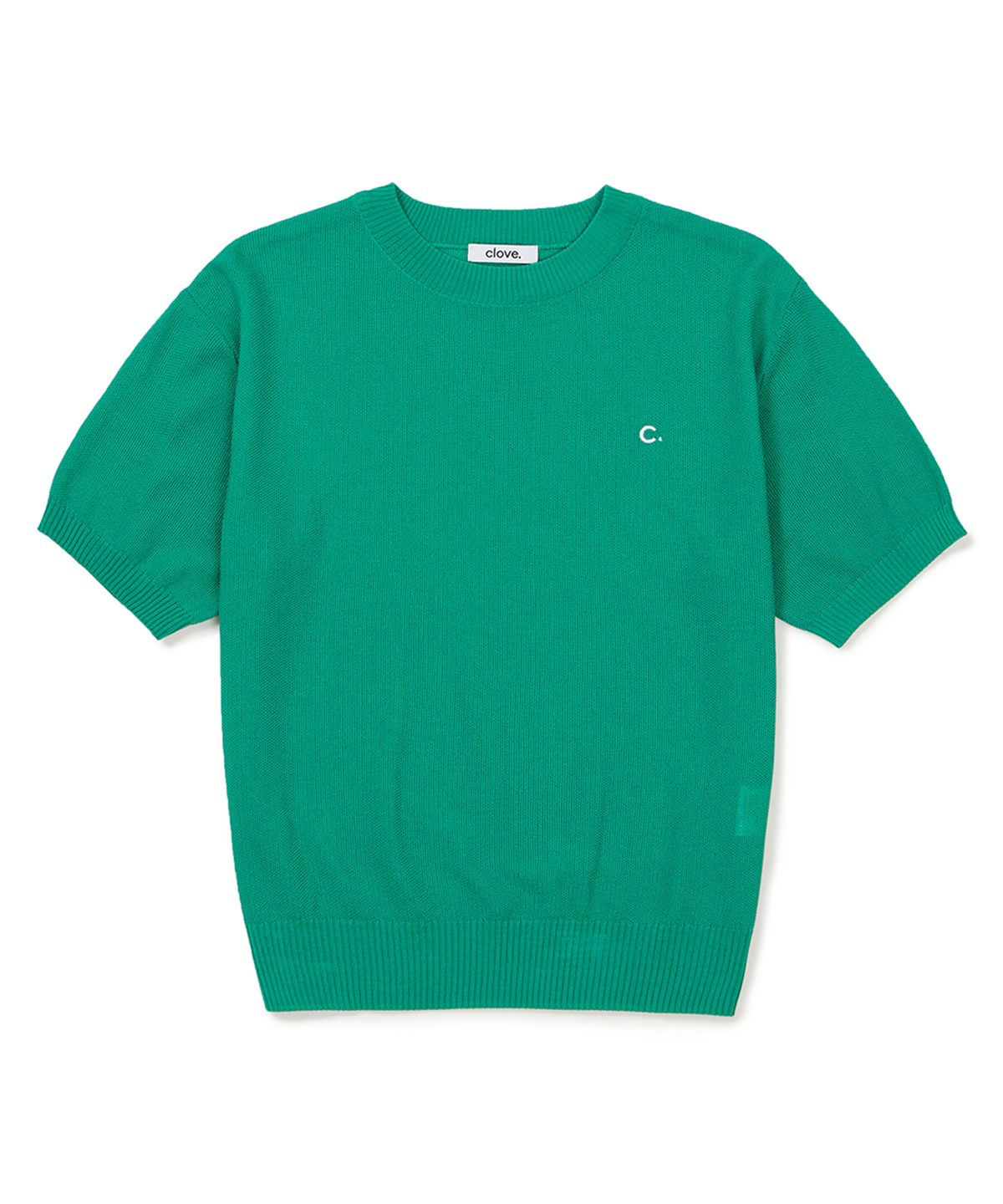 클로브(CLOVE) [23SS clove] Logo Round Neck Knit (Green)