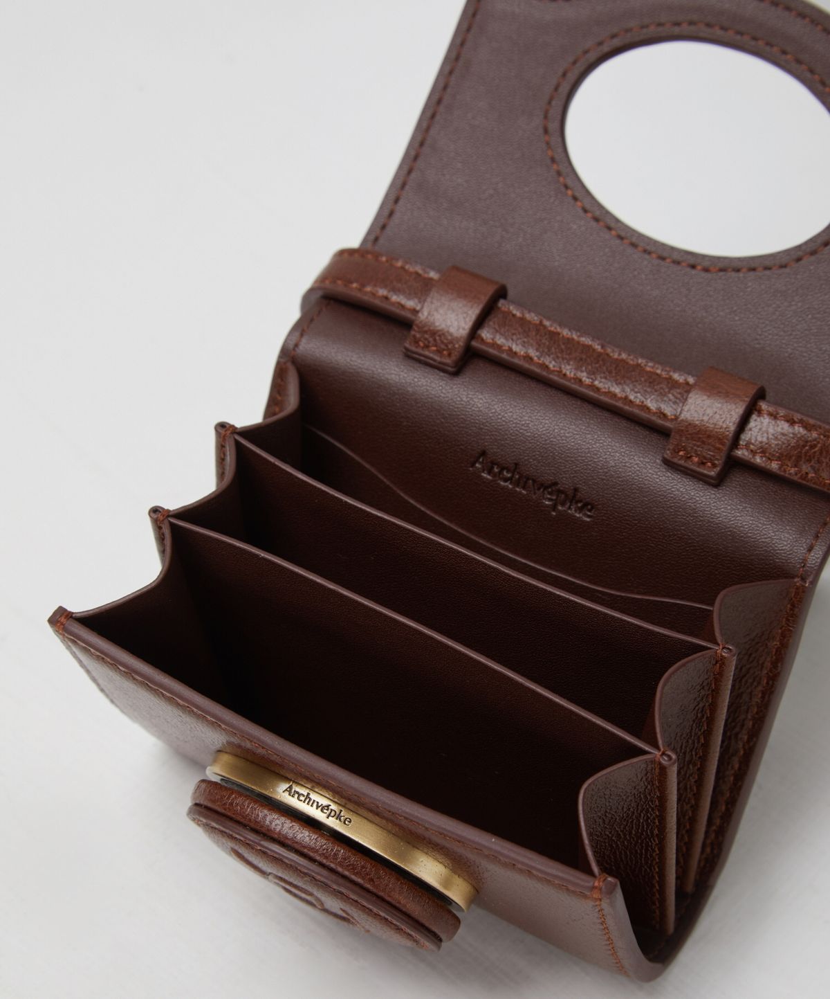 아카이브앱크(ARCHIVEPKE) Oval card bag(Vintage wood)_OVBRX25001WBR