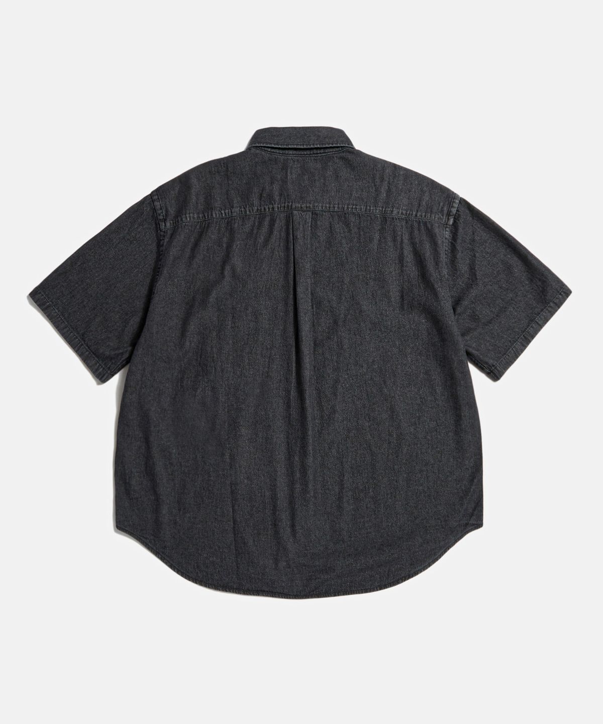 에스피오나지(ESPIONAGE) Crest Denim S/S Over Shirt Light Black
