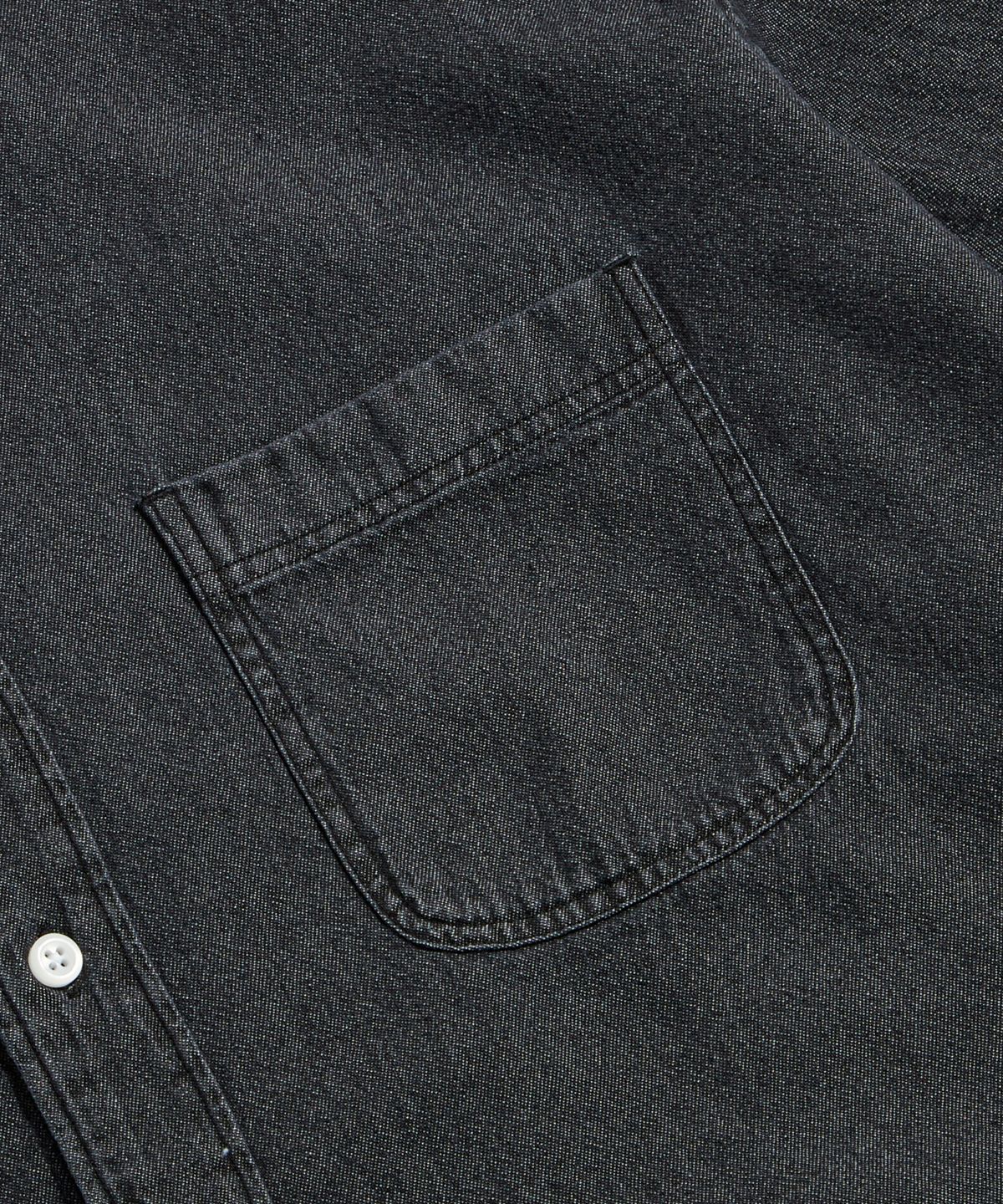 에스피오나지(ESPIONAGE) Crest Denim S/S Over Shirt Light Black