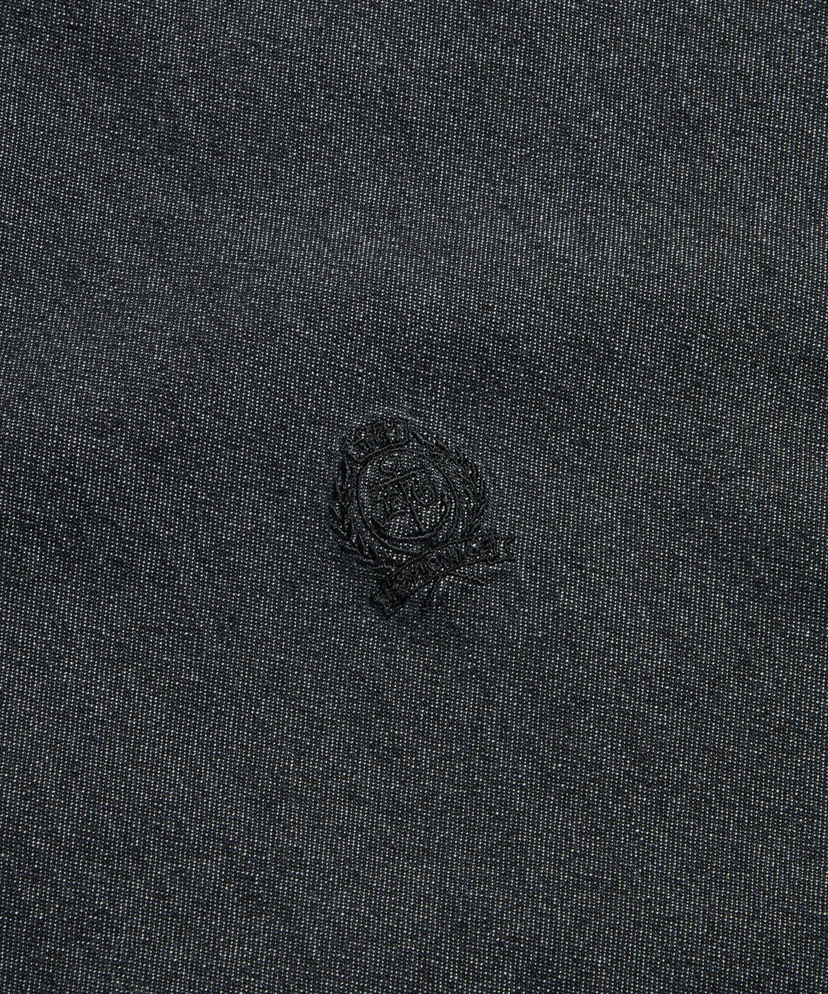 에스피오나지(ESPIONAGE) Crest Denim S/S Over Shirt Light Black