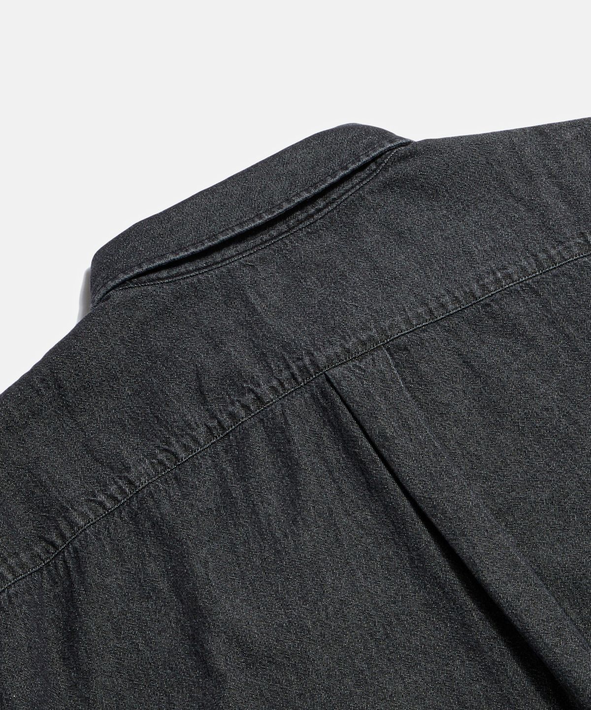에스피오나지(ESPIONAGE) Crest Denim S/S Over Shirt Light Black