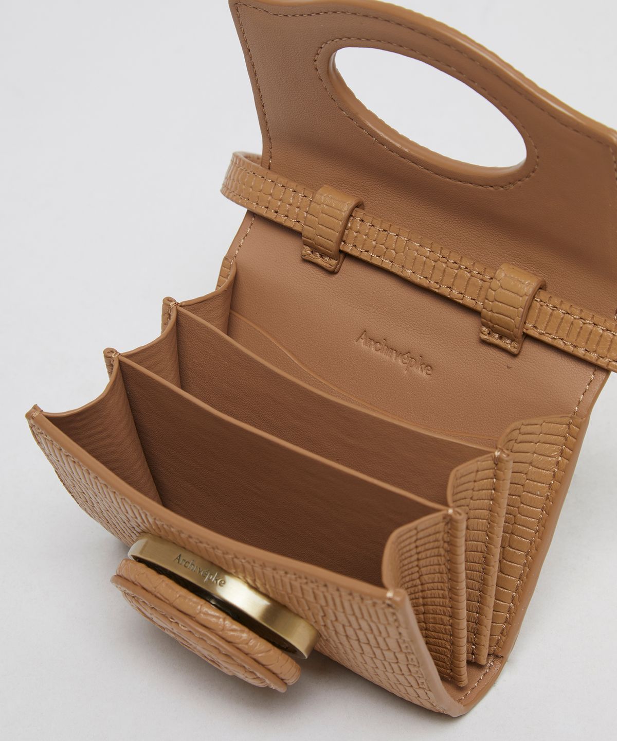 아카이브앱크(ARCHIVEPKE) Oval card bag(Lizard beige)_OVBRX24003LIB