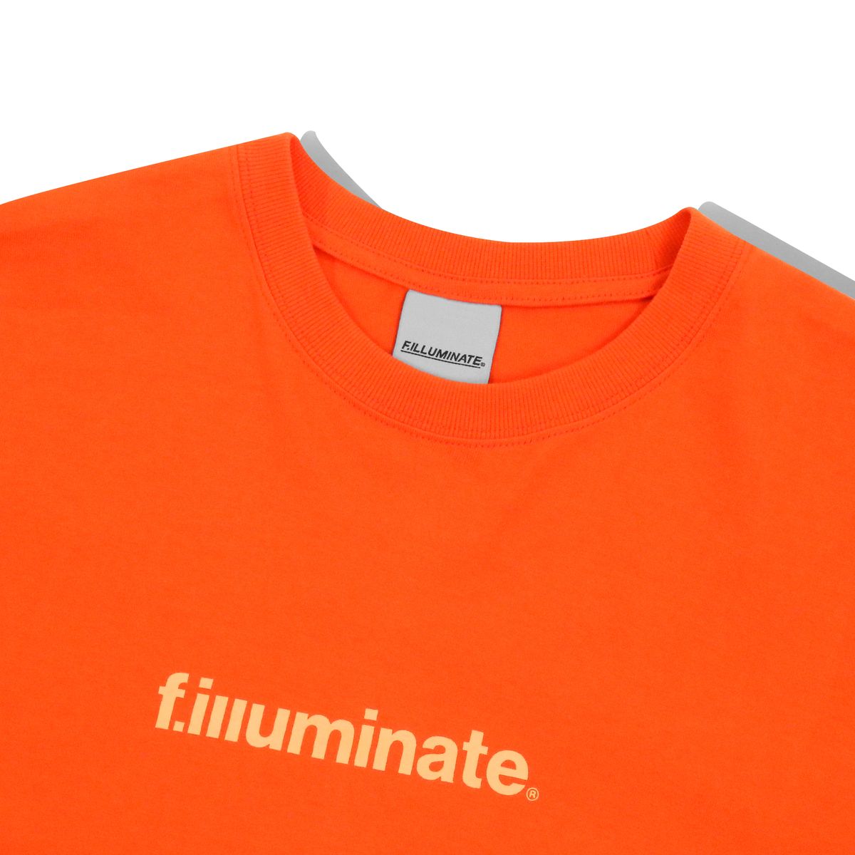 필루미네이트(FILLUMINATE) 오버핏 베이직 로고 티셔츠-오렌지