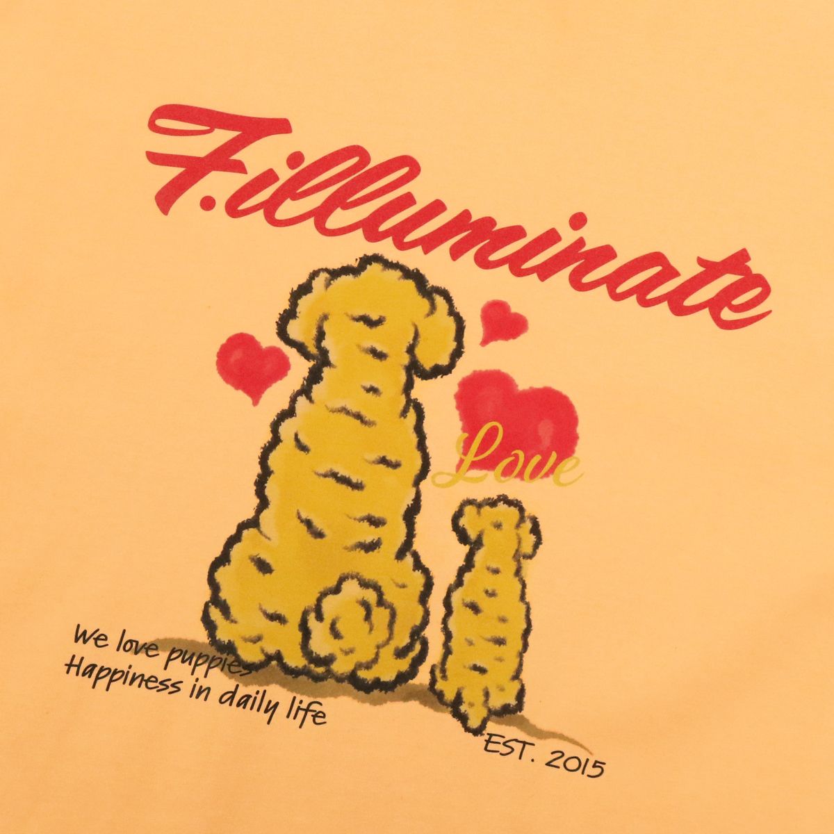 필루미네이트(FILLUMINATE) 오버핏 해피독 티셔츠-오렌지
