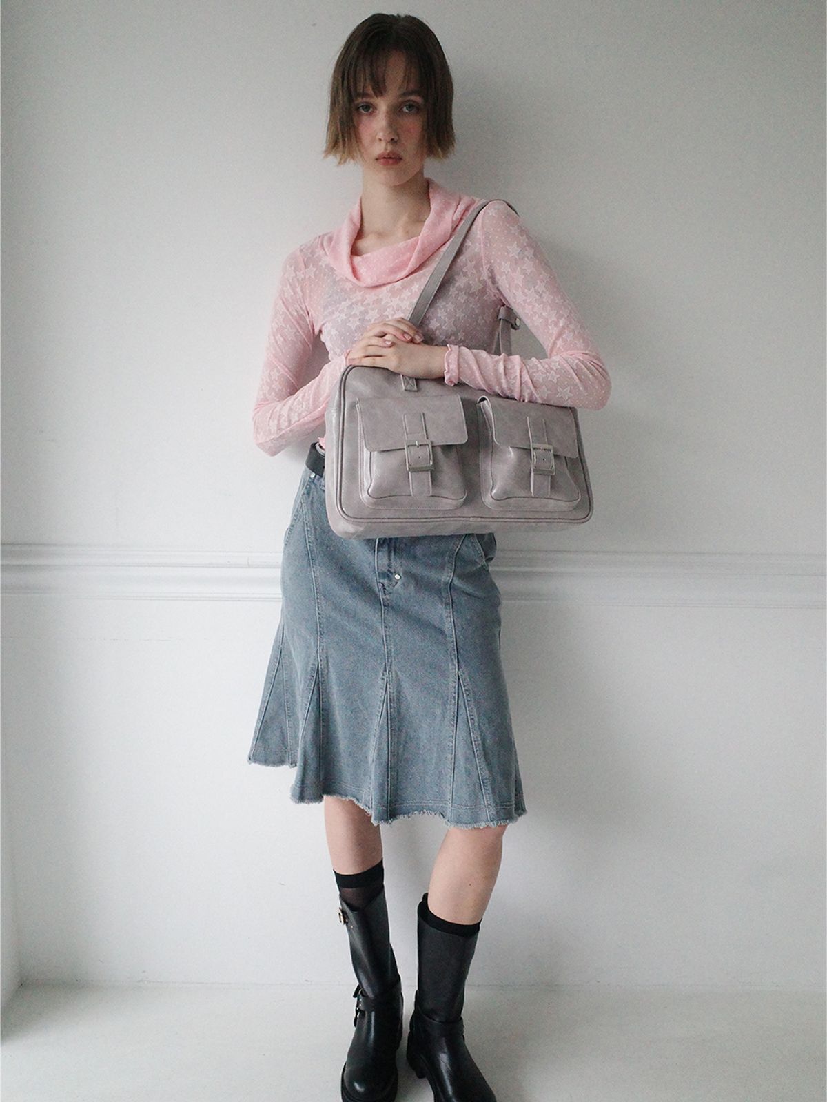 필인더블랭크(FILLINTHEBLANK) PK Shoulder Bag (marble)(stone)