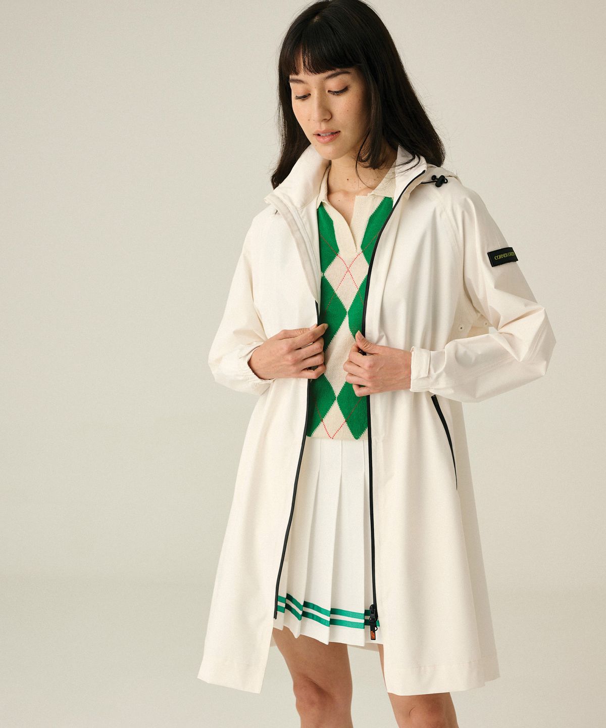 코너그린(CORNER GREEN) 스윙 골프레인코트 [크림] WGC33CRE