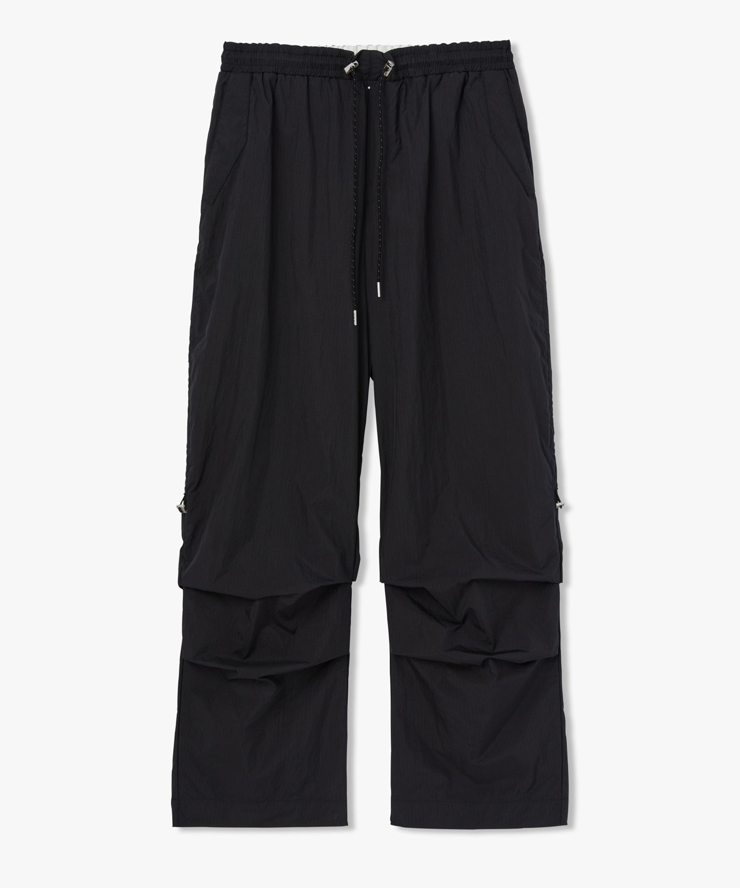 MUSINSA | LEMARD Shirring String Parachute Pants - Black