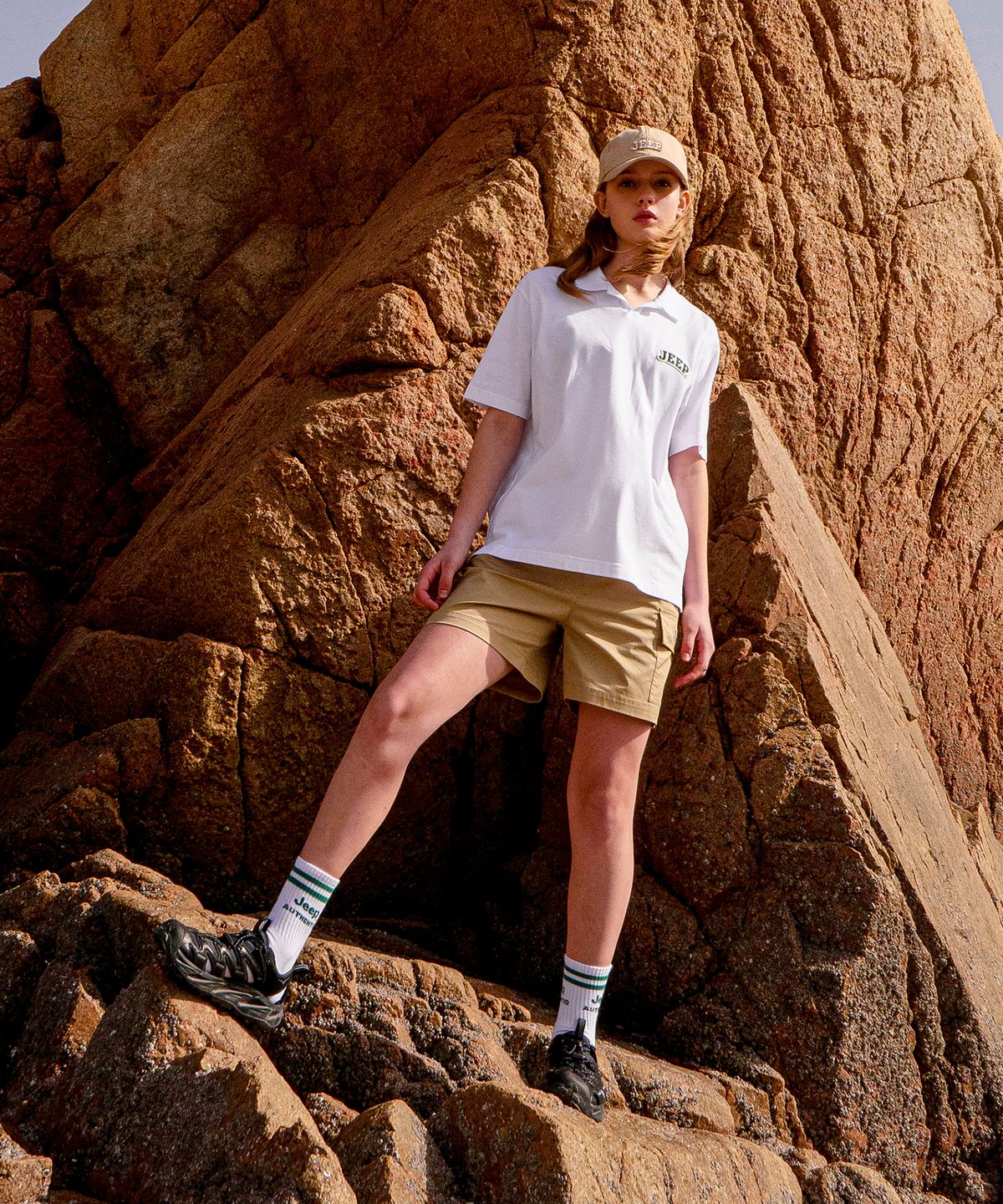 지프(JEEP) Gorpcore Applique-logo PK Shirts (JO5TSU152WH)