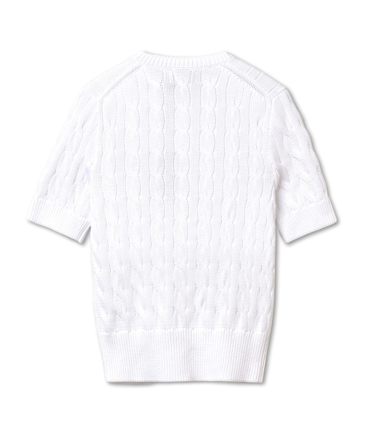 폴로 랄프 로렌(POLO RALPH LAUREN) W 케이블 니트 숏 슬리브 카디건 - 화이트