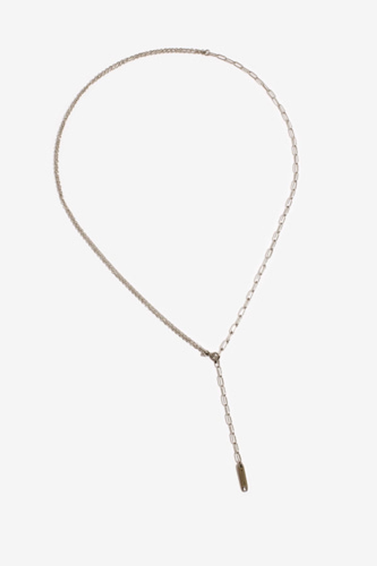 모드곤(MODGONE) 실버톤 더블체인 목걸이 Silvertone Double Chain Necklace