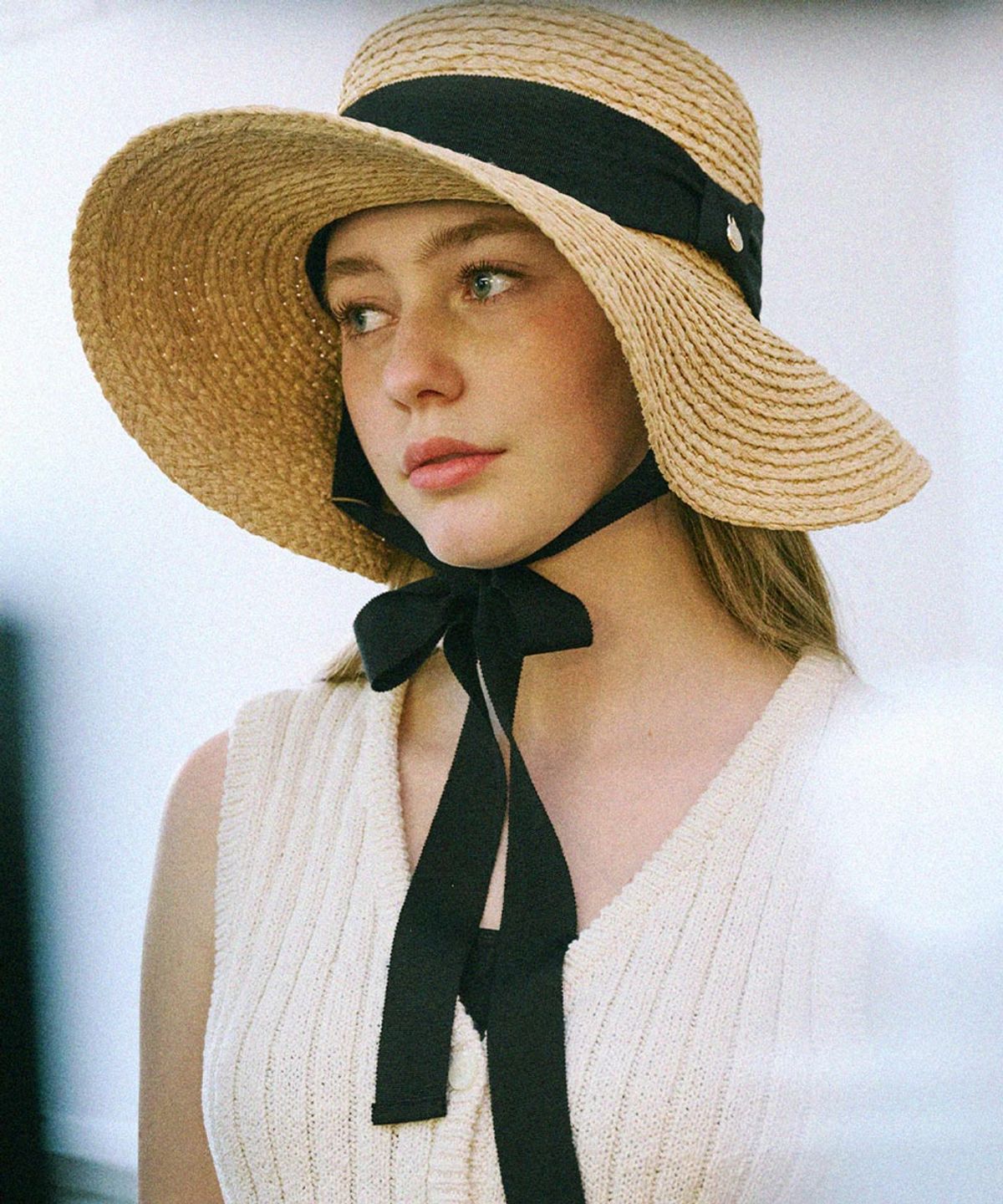 락피쉬웨더웨어(ROCKFISH WEATHERWEAR) RAFFIA BOATER HAT FLOPPY BRIM - BEIGE