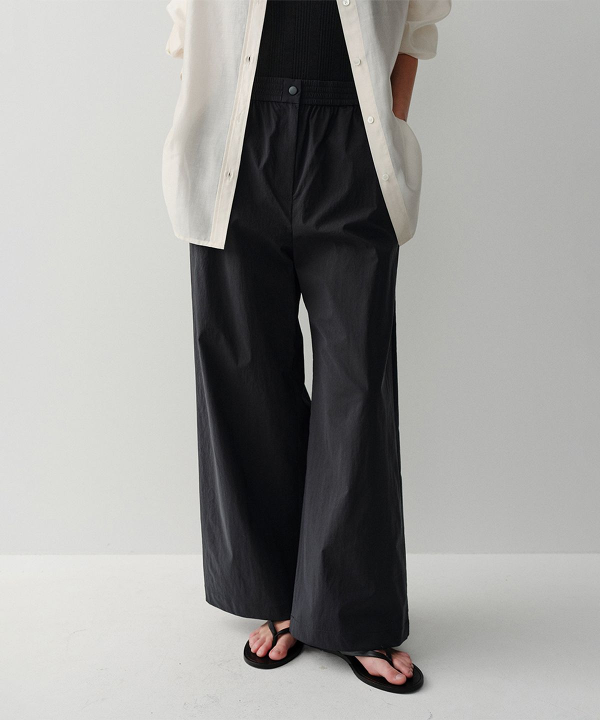 이아(EAAH) WIDE BANDING PANTS (BLACK)