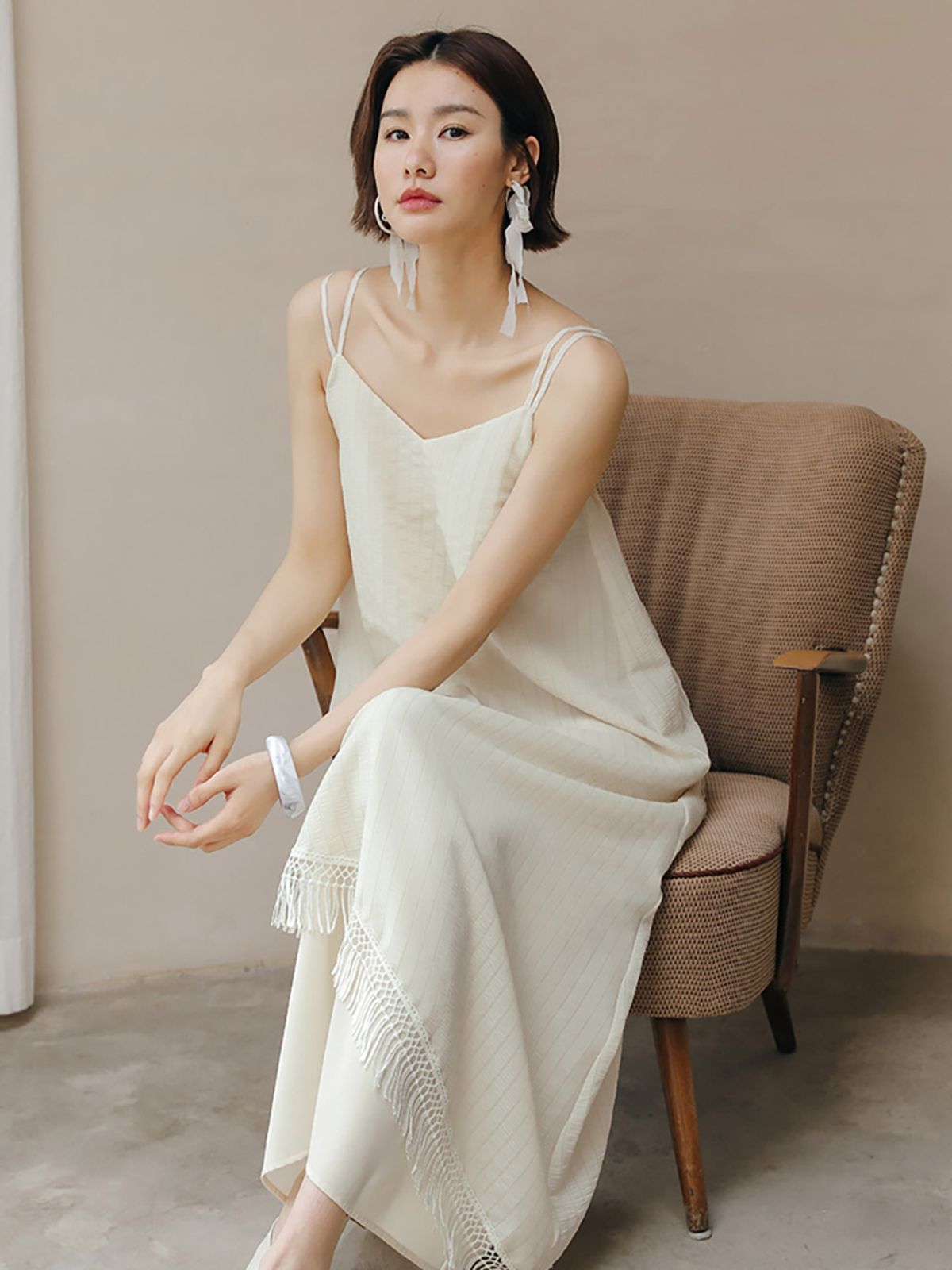 랭썬(LANGSON) LS_Fairy tassel sleeveless dress